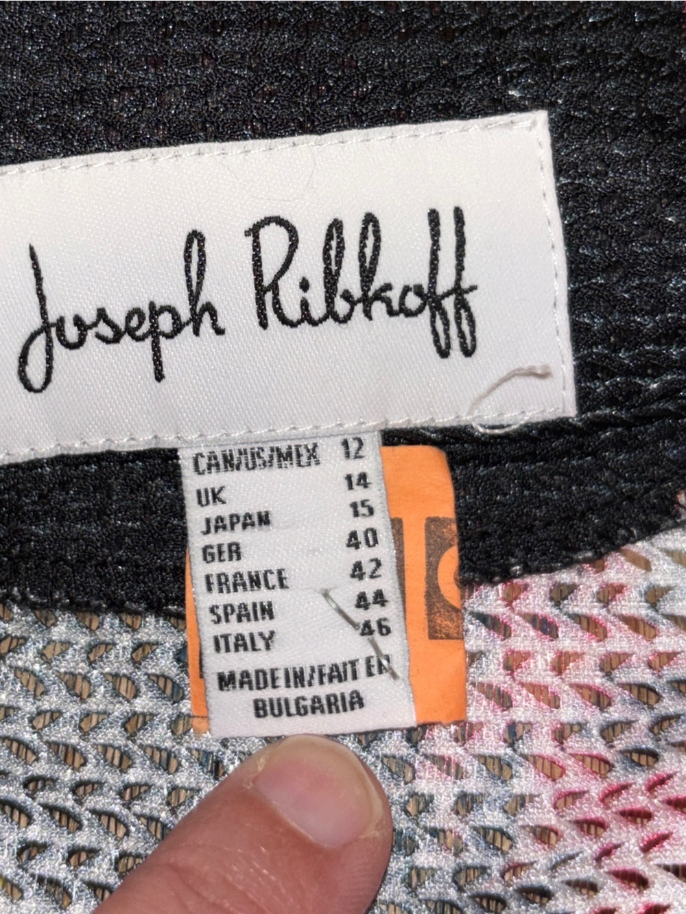 Joseph Ribkoff Abstract Mesh Jacket – Multicolor – Size 12 - Picture 3 of 12